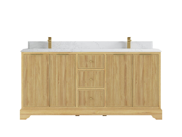 Austin Teak Wood 72 in. W x 22 in. D Double Sink Bathroom Vanity - photo 12