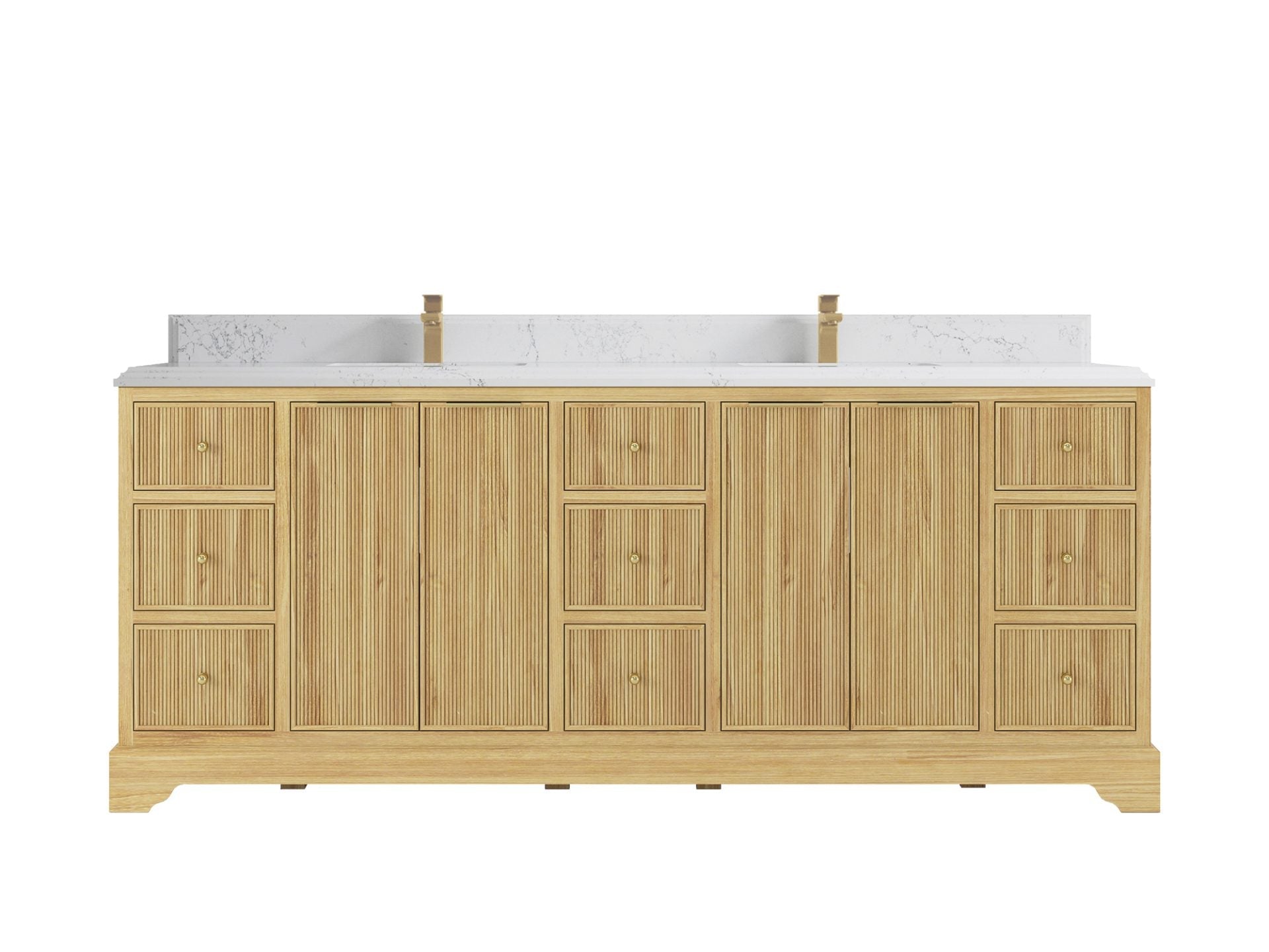 Austin Teak Wood 84 in. W x 22 in. D Double Sink Bathroom Vanity