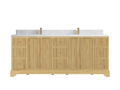 Austin Teak Wood 84 in. W x 22 in. D Double Sink Bathroom Vanity - photo 12