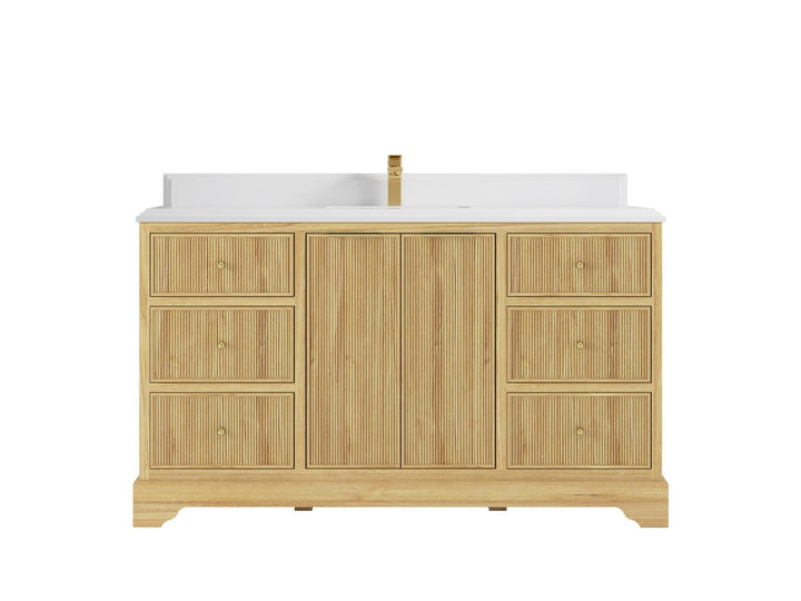 Austin Teak Wood 60 in. W x 22 in. D Single Sink Bathroom Vanity - photo 13