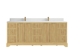Austin Teak Wood 84 in. W x 22 in. D Double Sink Bathroom Vanity - photo 13
