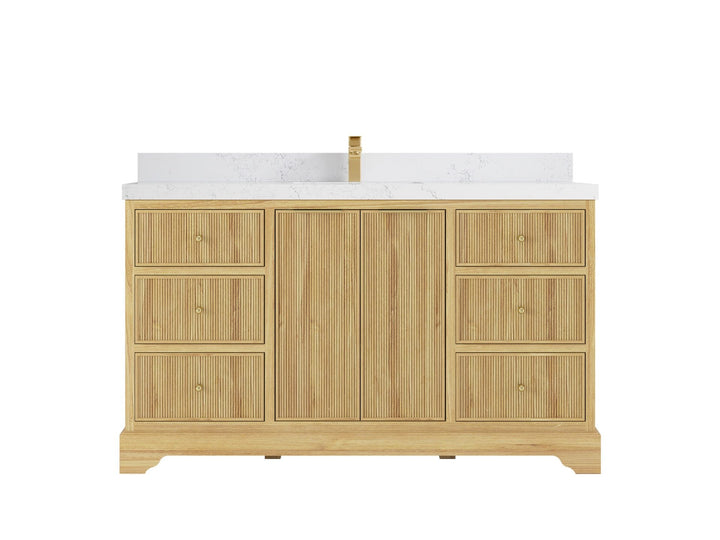 Austin Teak Wood 60 in. W x 22 in. D Single Sink Bathroom Vanity - photo 14