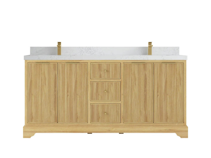 Austin Teak Wood 72 in. W x 22 in. D Double Sink Bathroom Vanity - photo 14