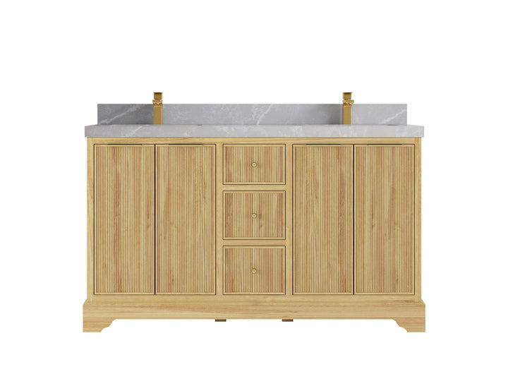 Austin Teak Wood 60 in. W x 22 in. D Double Sink Bathroom Vanity - photo 15