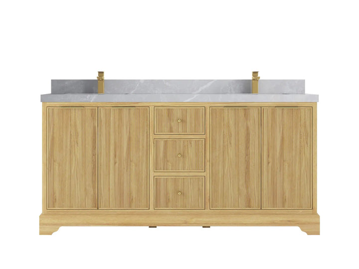 Austin Teak Wood 72 in. W x 22 in. D Double Sink Bathroom Vanity - photo 15