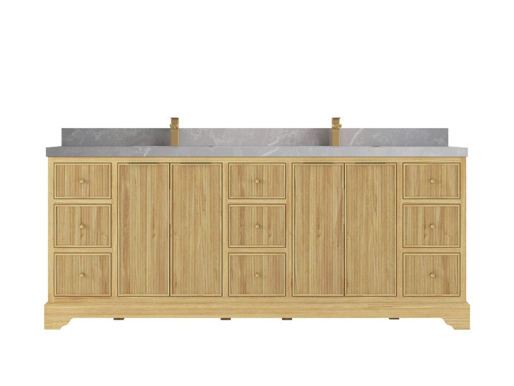 Austin Teak Wood 84 in. W x 22 in. D Double Sink Bathroom Vanity - photo 15