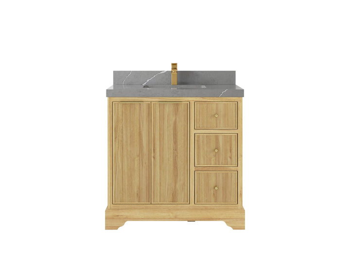 Austin Teak Wood 36" W x 22" D Center Sink Vanity for Contemporary Bathrooms - photo 16