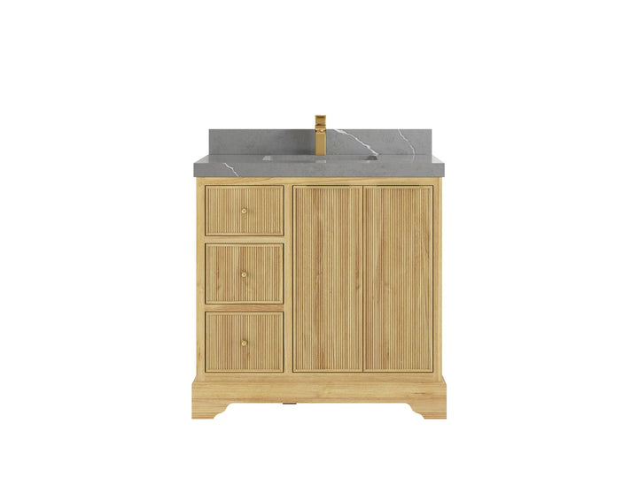 Austin Teak Wood 36 in. W x 22 in. D Center Sink Bathroom Vanity - photo 16