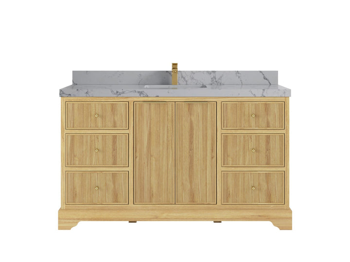 Austin Teak Wood 60 in. W x 22 in. D Single Sink Bathroom Vanity - photo 17