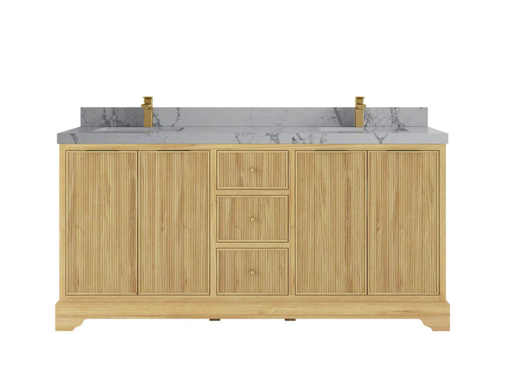 Austin Teak Wood 72 in. W x 22 in. D Double Sink Bathroom Vanity - photo 17