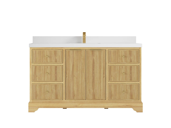 Austin Teak Wood 60 in. W x 22 in. D Single Sink Bathroom Vanity - photo 18