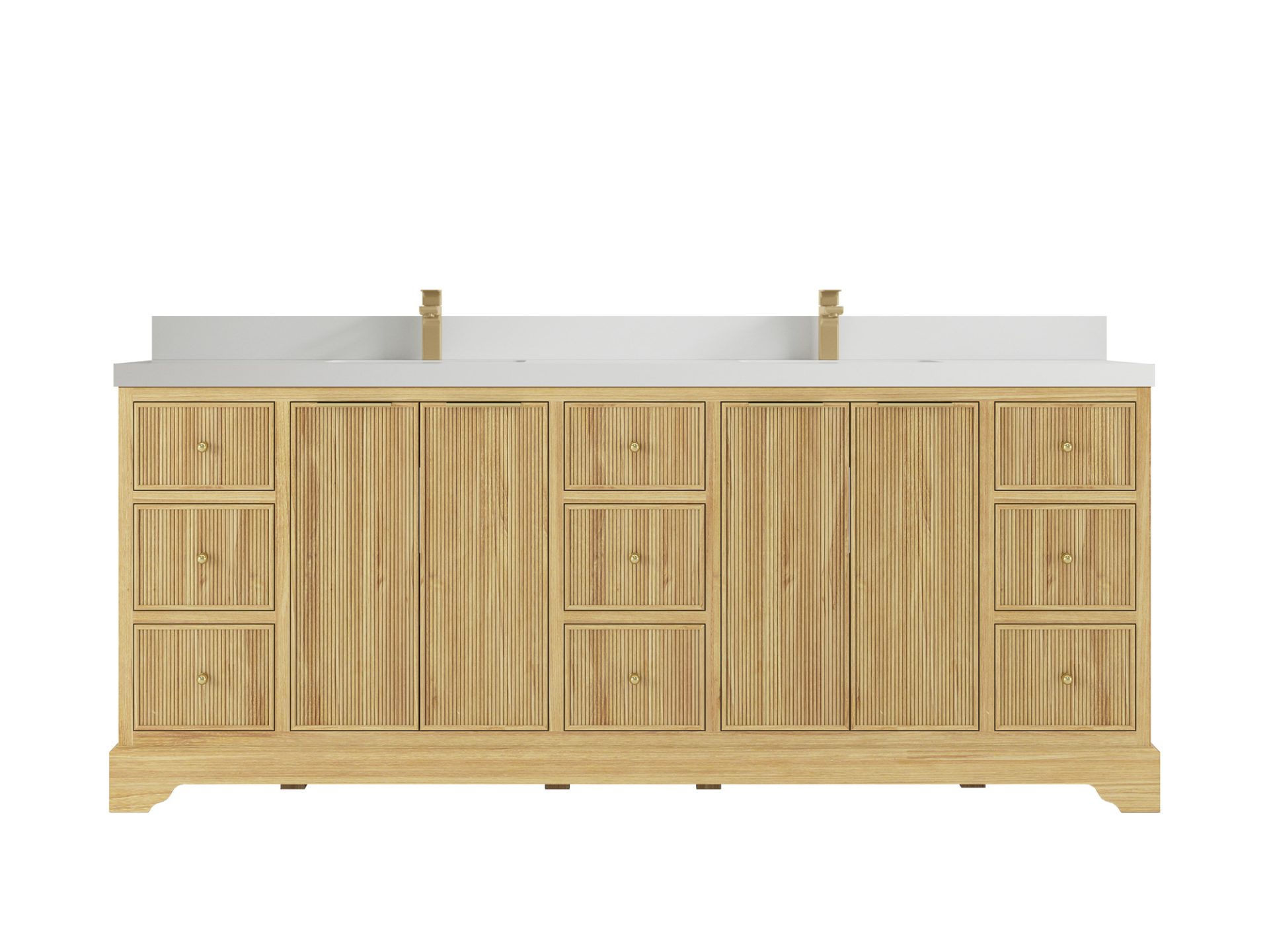 Austin Teak Wood 84 in. W x 22 in. D Double Sink Bathroom Vanity