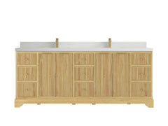 Austin Teak Wood 84 in. W x 22 in. D Double Sink Bathroom Vanity - photo 18