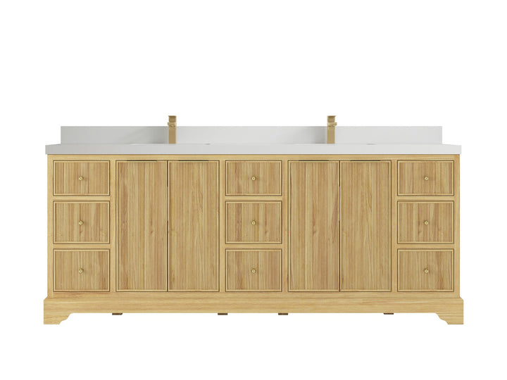 Austin Teak Wood 84 in. W x 22 in. D Double Sink Bathroom Vanity - photo 18