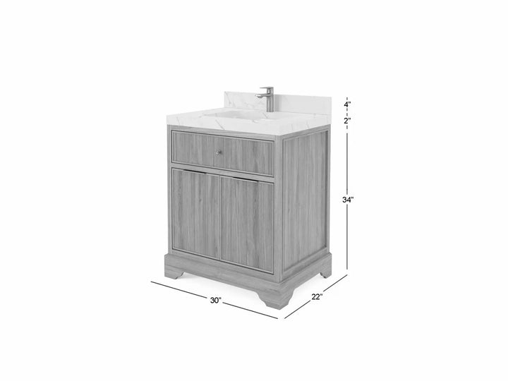 Austin Teak Wood 30 in. W x 22 in. D Single Sink Bathroom Vanity - photo 5