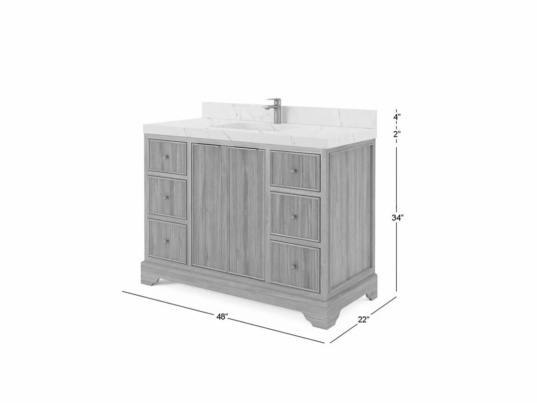 Austin Teak Wood 48 in. W x 22 in. D Single Sink Bathroom Vanity