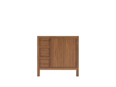Elizabeth Teak 36 Right Offset in. W x 22 in. D Single Sink Bathroom Vanity in Dark Natural with Countertop - Cabinet Only