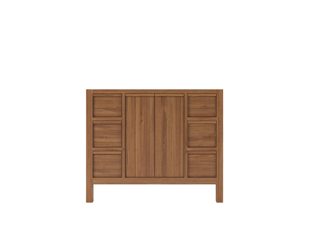 Elizabeth Teak 42 in. W x 22 in. D Single Sink Bathroom Vanity in Dark Natural with Countertop - Cabinet Only