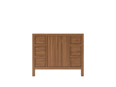 Elizabeth Teak 42 in. W x 22 in. D Single Sink Bathroom Vanity in Dark Natural with Countertop - Cabinet Only