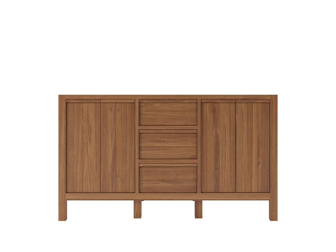 Elizabeth Teak 60 in. W x 22 in. D Double Sink Bathroom Vanity in Dark Natural with Countertop - Cabinet Only