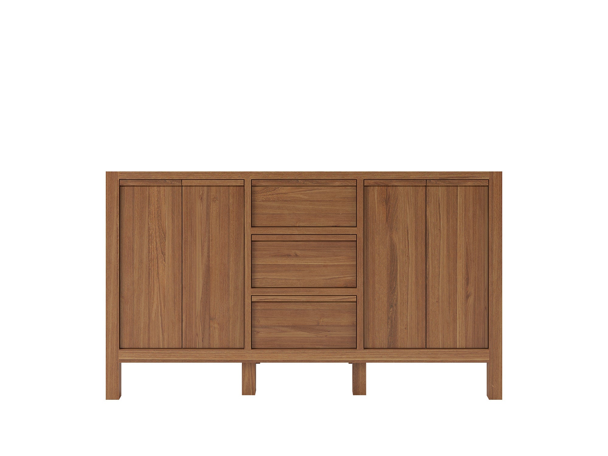 Elizabeth Teak 60 in. W x 22 in. D Double Sink Bathroom Vanity in Dark Natural with Countertop - Cabinet Only