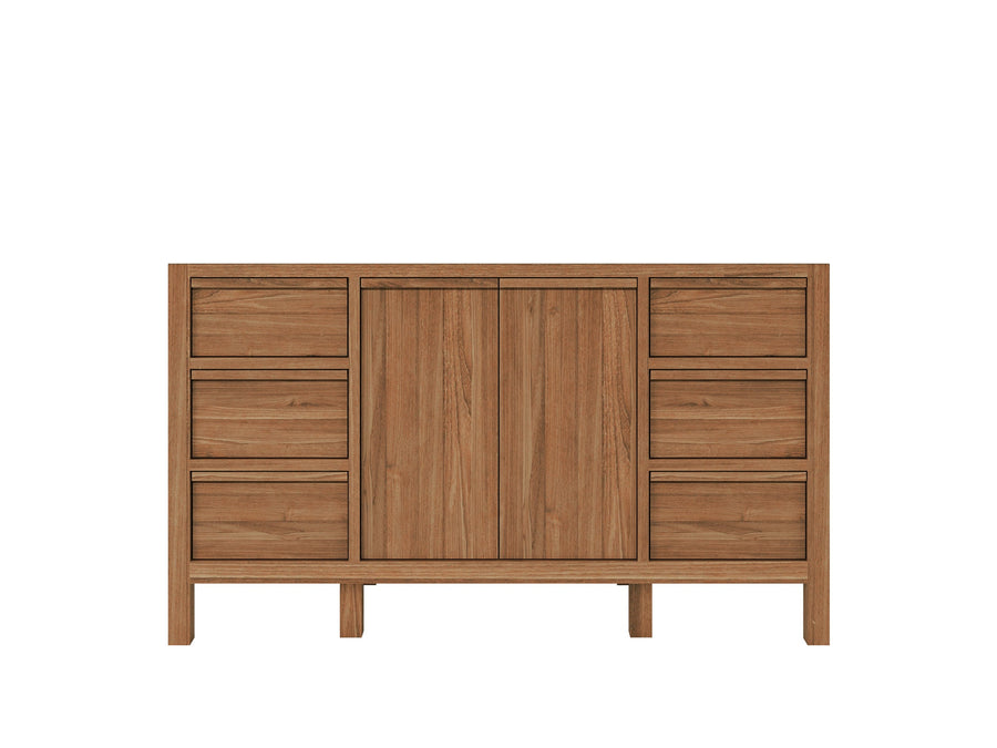Elizabeth Teak Wood 60 in. W x 22 in. D Single Sink Vanity Cabinet
