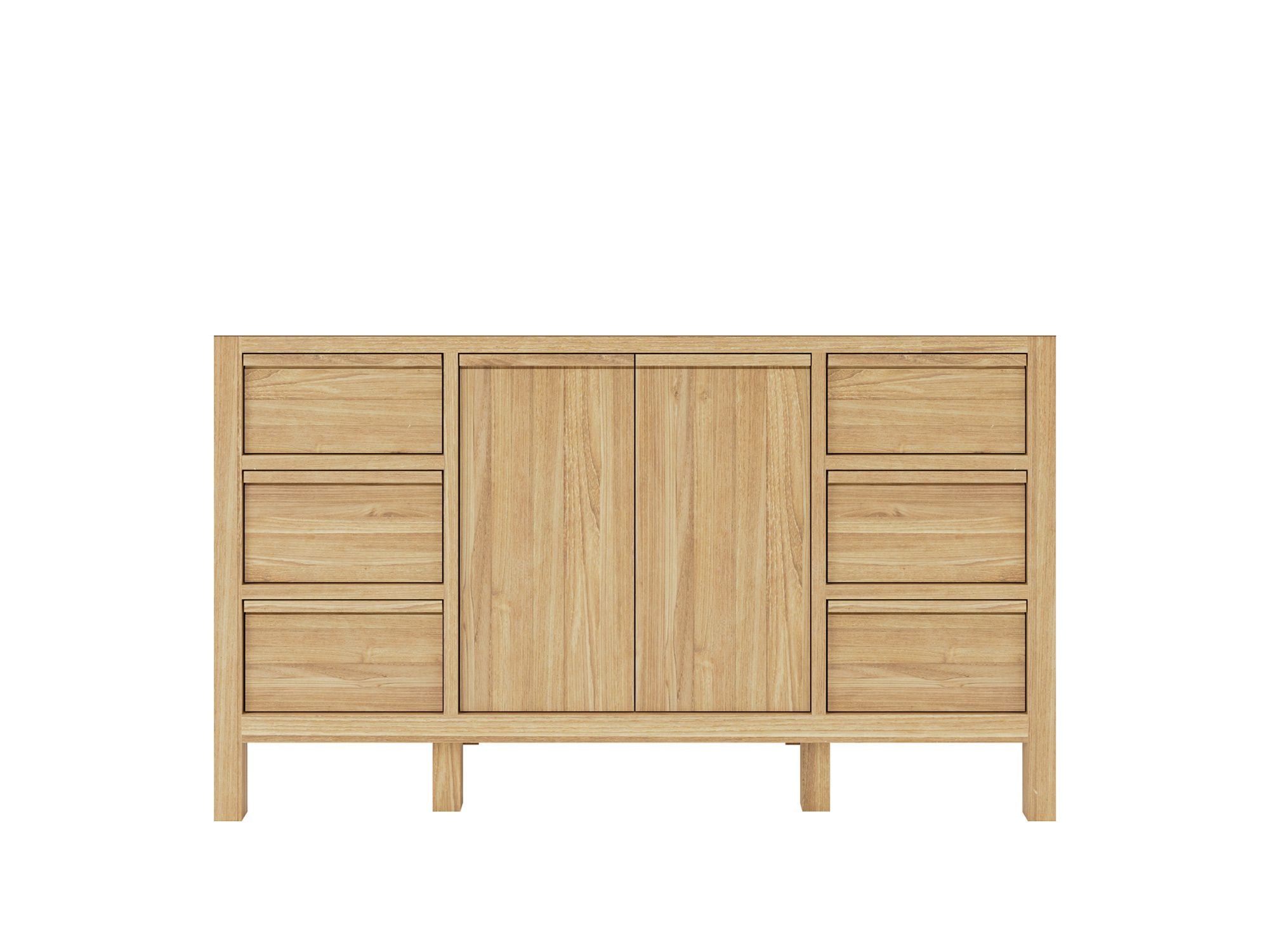 Elizabeth Teak 60 in. W x 22 in. D Single Sink Bathroom Vanity in Light Natural with Countertop - Cabinet Only