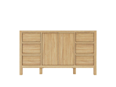 Elizabeth Teak 60 in. W x 22 in. D Single Sink Bathroom Vanity in Light Natural with Countertop - Cabinet Only