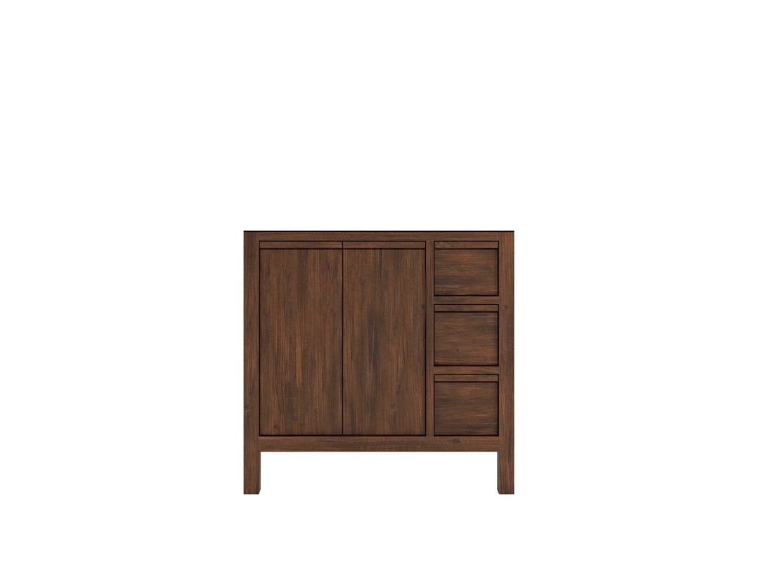Elizabeth Teak 36 Left Offset in. W x 22 in. D Single Sink Bathroom Vanity in Dark Walnut with Countertop - Cabinet Only