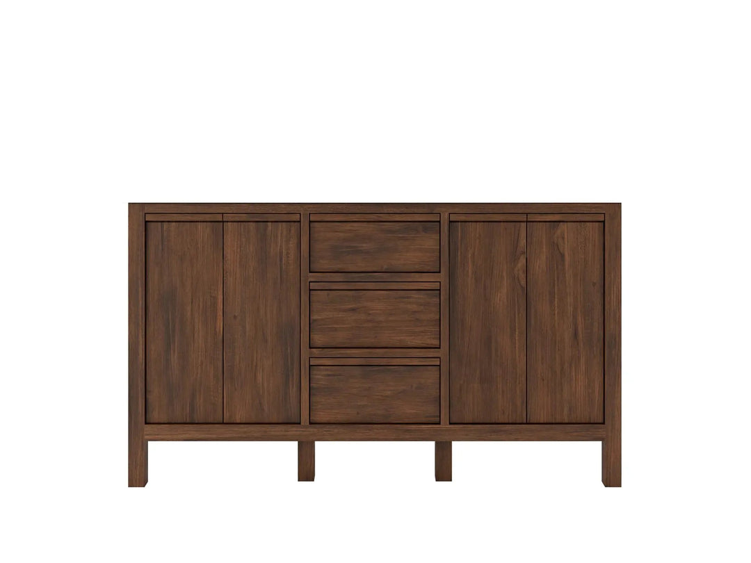 Elizabeth Teak 60 in. W x 22 in. D Double Sink Bathroom Vanity in Dark Walnut with Countertop - Cabinet Only