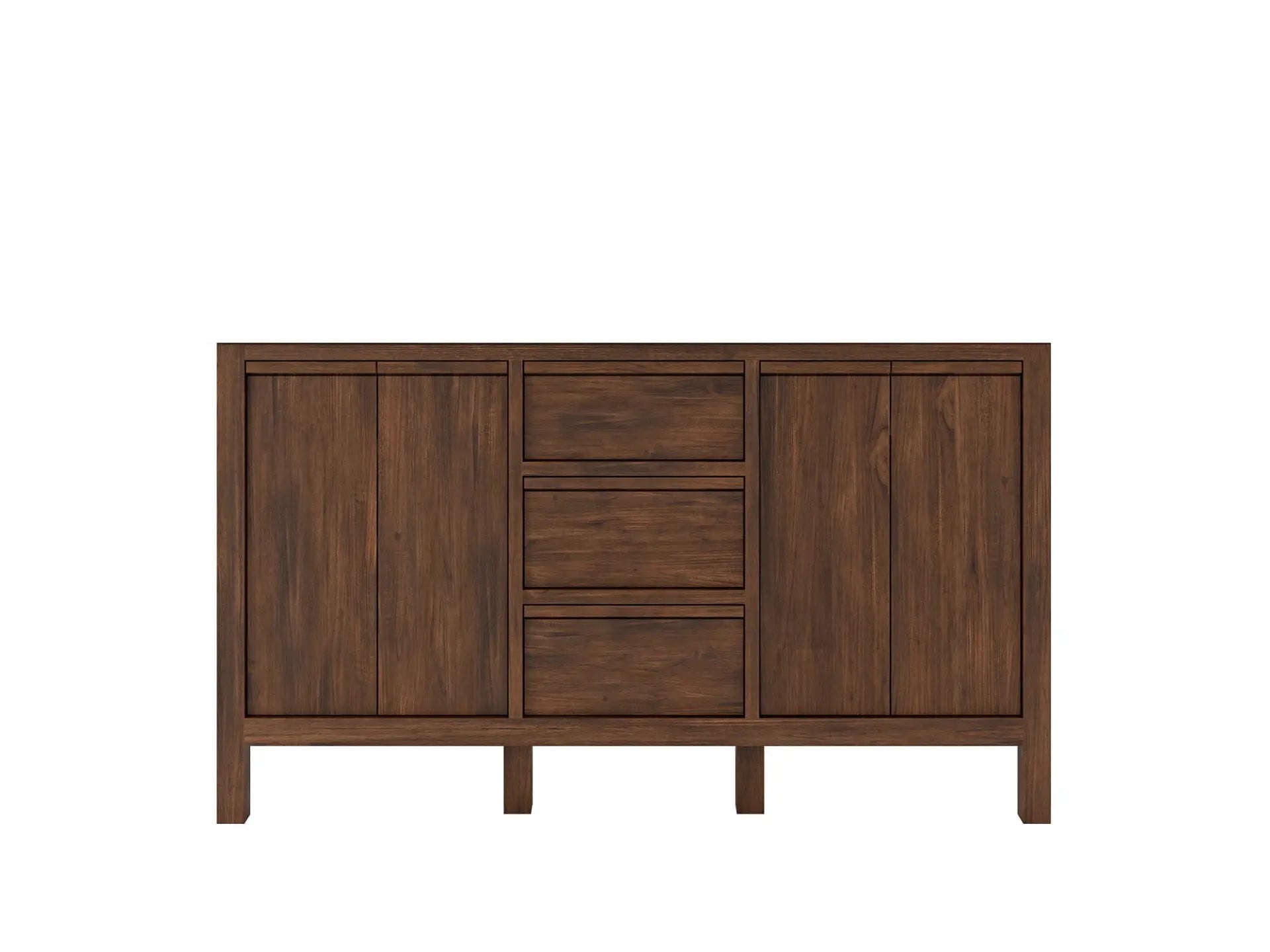 Elizabeth Teak 60 in. W x 22 in. D Double Sink Bathroom Vanity in Dark Walnut with Countertop - Cabinet Only