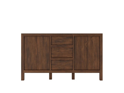 Elizabeth Teak 60 in. W x 22 in. D Double Sink Bathroom Vanity in Dark Walnut with Countertop - Cabinet Only