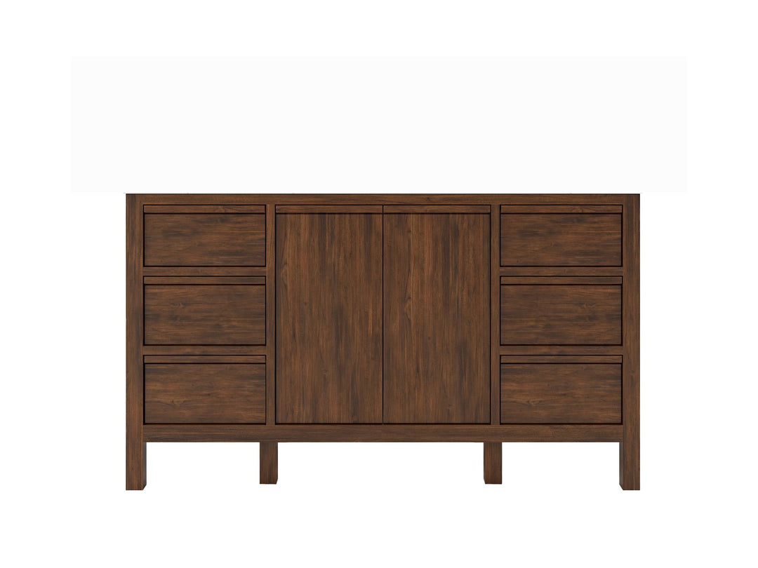 Elizabeth Teak 60 in. W x 22 in. D Single Sink Bathroom Vanity in Dark Walnut with Countertop - Cabinet Only