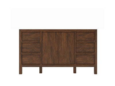 Elizabeth Teak 60 in. W x 22 in. D Single Sink Bathroom Vanity in Dark Walnut with Countertop - Cabinet Only