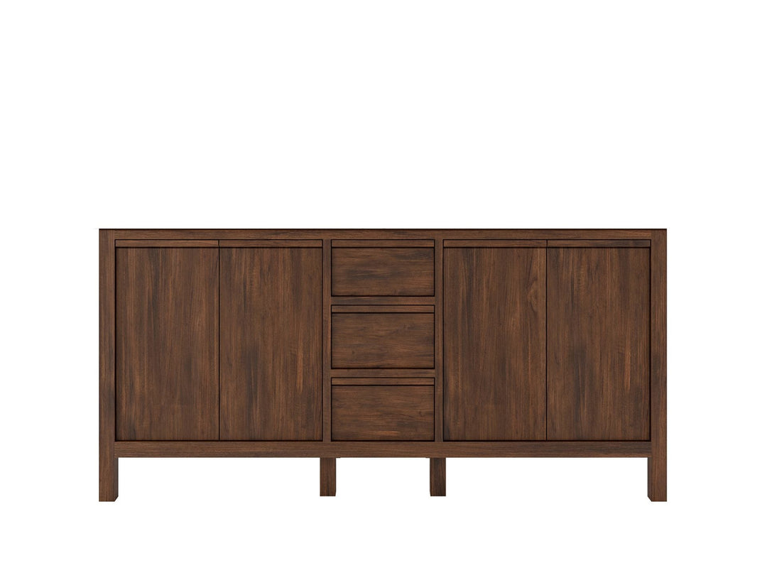 Elizabeth Teak 72 in. W x 22 in. D Double Sink Bathroom Vanity in Dark Walnut with Countertop - Cabinet Only