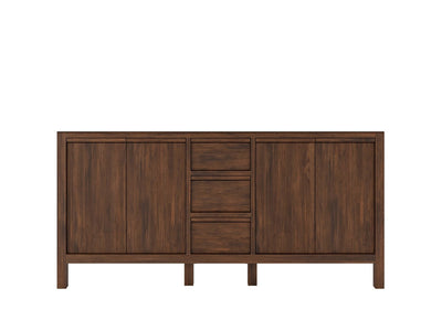 Elizabeth Teak 72 in. W x 22 in. D Double Sink Bathroom Vanity in Dark Walnut with Countertop - Cabinet Only
