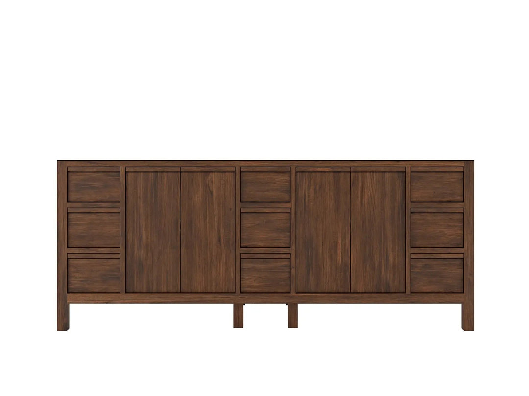 Elizabeth Teak 84 in. W x 22 in. D Double Sink Bathroom Vanity in Dark Walnut with Countertop - Cabinet Only