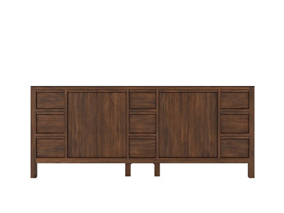 Elizabeth Teak 84 in. W x 22 in. D Double Sink Bathroom Vanity in Dark Walnut with Countertop - Cabinet Only