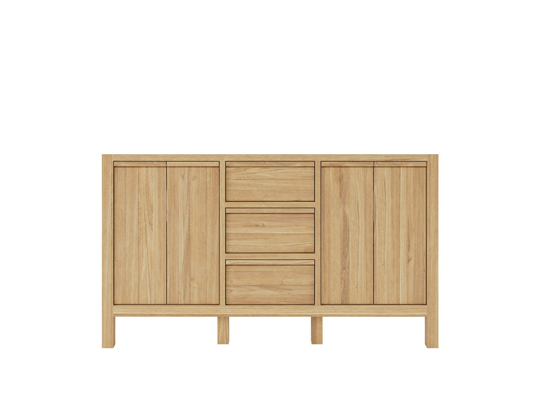 Elizabeth Teak 60 in. W x 22 in. D Double Sink Bathroom Vanity in Light Natural with Countertop - Cabinet Only