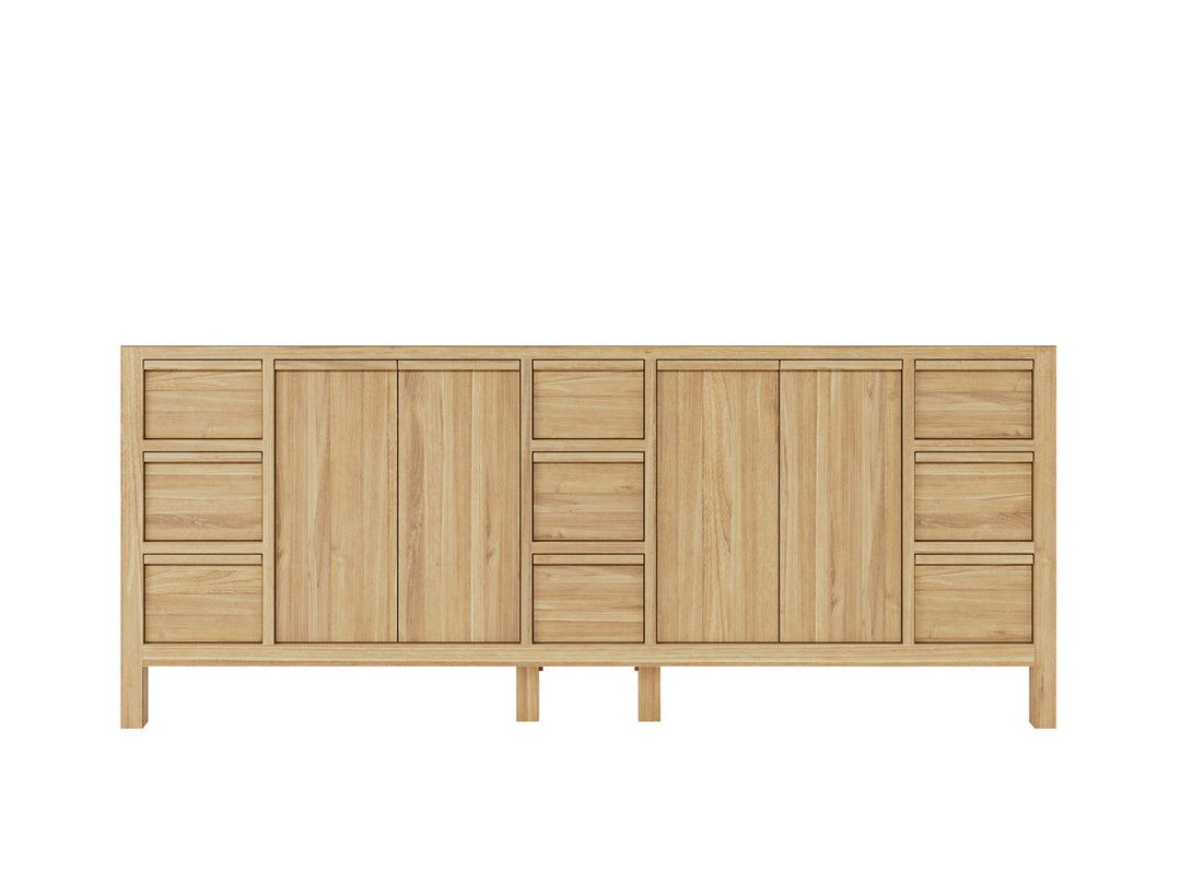 Elizabeth Teak 84 in. W x 22 in. D Double Sink Bathroom Vanity in Light Natural with Countertop - Cabinet Only