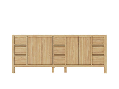 Elizabeth Teak 84 in. W x 22 in. D Double Sink Bathroom Vanity in Light Natural with Countertop - Cabinet Only