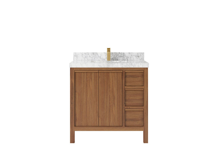 Elizabeth Teak Wood 36 in. W x 22 in. D Center Sink Bathroom Vanity - photo 12