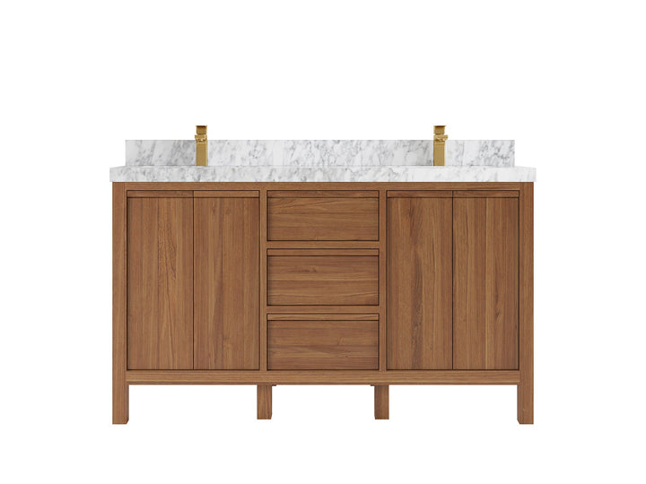 Elizabeth Teak Wood 60 in. W x 22 in. D Double Sink Bathroom Vanity - photo 13