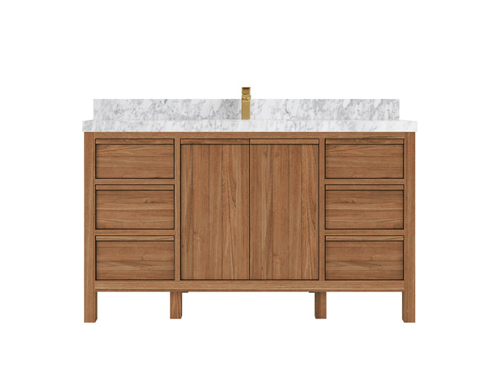 Elizabeth Teak Wood 60 in. W x 22 in. D Single Sink Bathroom Vanity - photo 13