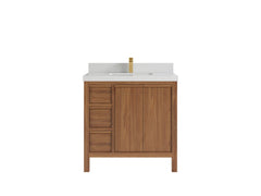 Elizabeth Teak Wood 36 in. W x 22 in. D Center Sink Bathroom Vanity - photo 13