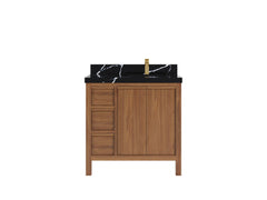 Elizabeth Teak Wood 36 in. W x 22 in. D Right Offset Sink Bathroom Vanity - photo 7
