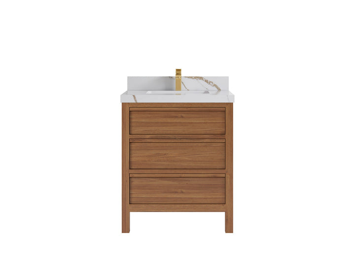 Elizabeth Teak Wood 30 in. W x 22 in. D Single Sink Bathroom Vanity - photo 8