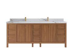 Elizabeth Teak Wood 84 in. W x 22 in. D Double Sink Bathroom Vanity - photo 8