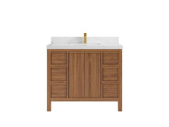 Elizabeth Teak Wood 42 in. W x 22 in. D Single Sink Bathroom Vanity - photo 9