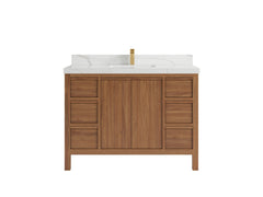 Elizabeth Teak Wood 48 in. W x 22 in. D Single Sink Bathroom Vanity - photo 9